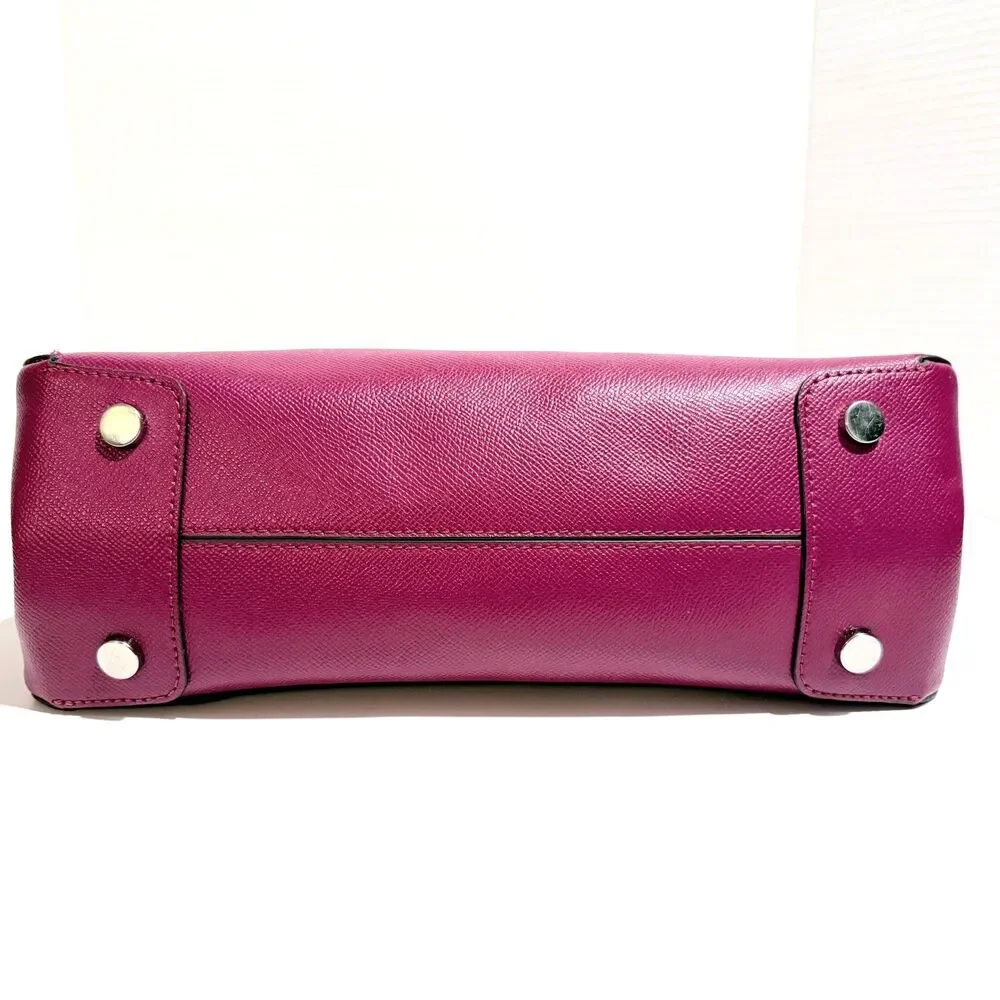 Michael Kors Houston Double Zip Crossgrain Leather Satchel Crossbody Bag Garnet